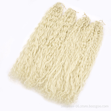 Wholesale 24Inches Water Wave Crochet Braids Hair Long Corn Curly Blonde Goddess Braiding Hair Synthetic Hair Extensions